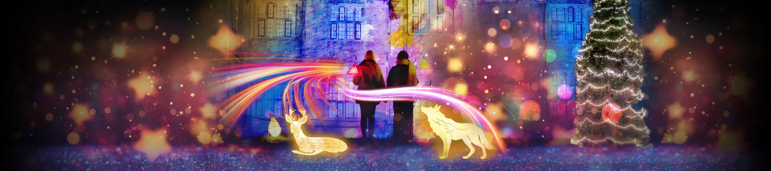 Glow Wild mansion and Christmas tree