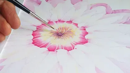 Lucy Smith painting Victoria cruziana