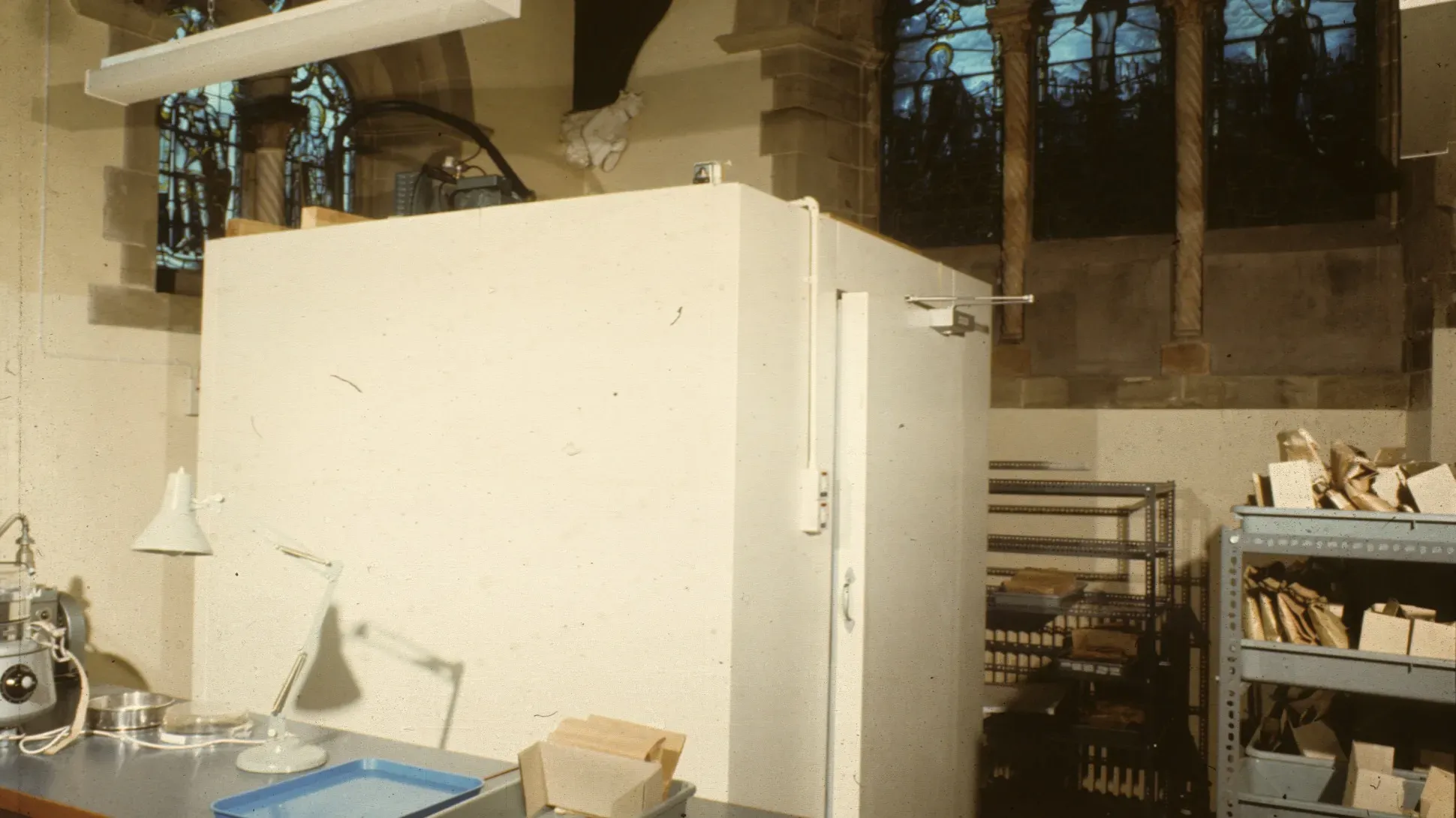 An old photograph showing a freezer in the Millennium Seed Bank chapel © RBG KewAn old photograph showing a freezer in the Millennium Seed Bank chapel
