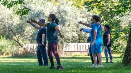 Tai Chi in Berberis Dell at Kew Gardens
